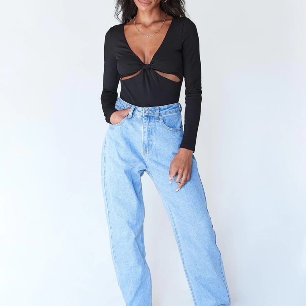 Princess Polly Black Long Sleeve Bodysuit
